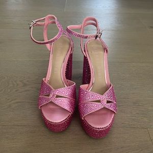 Gianni Bini Sparkling Pink Platform Heels
